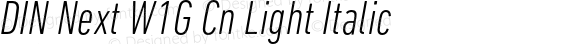 DIN Next W1G Cn Light Italic
