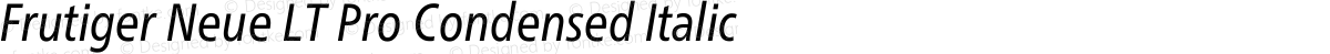 Frutiger Neue LT Pro Condensed Italic