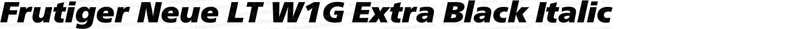 Frutiger Neue LT W1G XBlack Italic