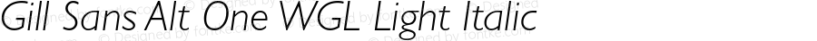 Gill Sans Alt One WGL Light Italic Version 1.00 Build 1000