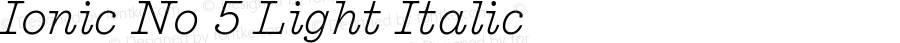 Ionic No 5 Light Italic