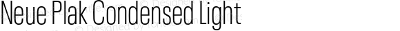 Neue Plak Condensed Light