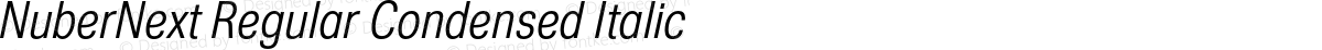 NuberNext Regular Condensed Italic