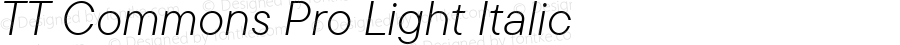 TT Commons Pro Light Italic