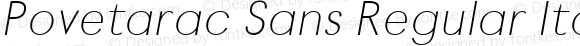 Povetarac Sans Regular Italic