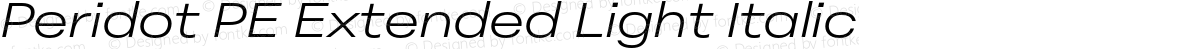Peridot PE Extended Light Italic