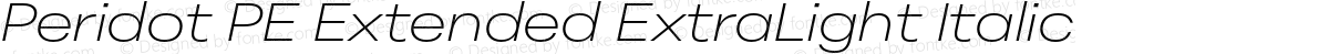 Peridot PE Extended ExtraLight Italic