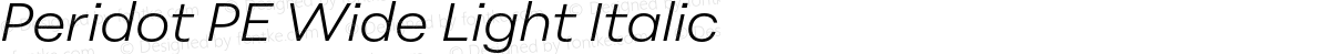 Peridot PE Wide Light Italic