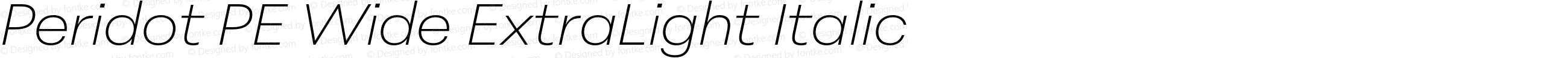 Peridot PE Wide ExtraLight Italic