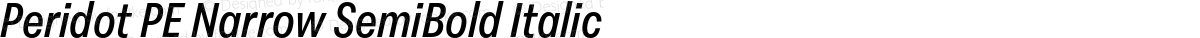 Peridot PE Narrow SemiBold Italic