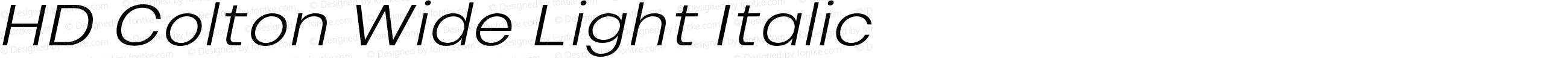 HD Colton Wide Light Italic