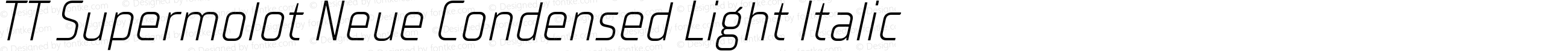 TT Supermolot Neue Condensed Light Italic