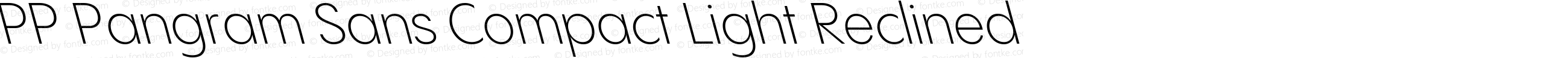 PP Pangram Sans Compact Light Reclined