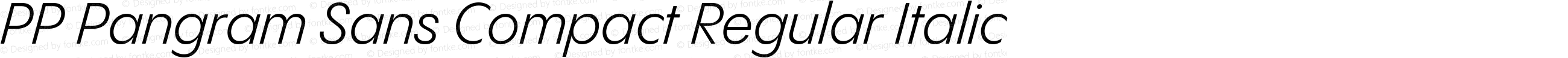 PP Pangram Sans Compact Regular Italic