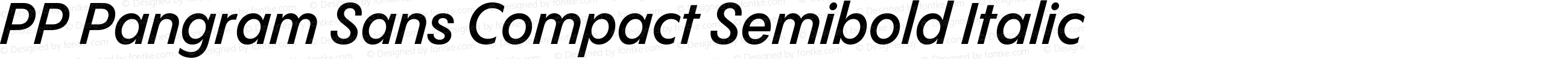 PP Pangram Sans Compact Semibold Italic