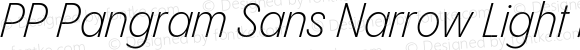 PP Pangram Sans Narrow Light Italic