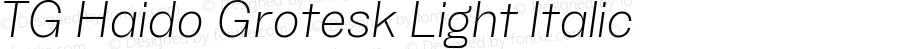 TG Haido Grotesk Light Italic