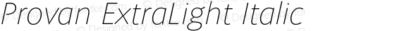 Provan ExtraLight Italic