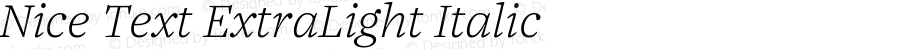 Nice Text XLight Italic