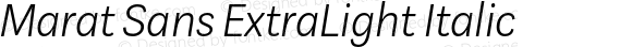 Marat Sans ExtraLight Italic