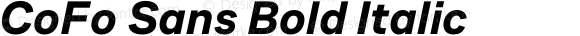 CoFo Sans Bold Bold Italic