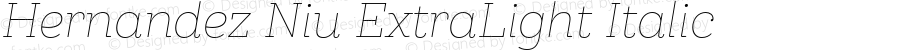 Hernandez Niu ExtraLight Italic