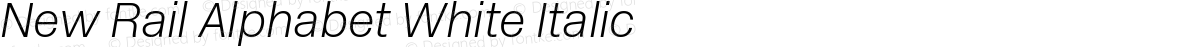 New Rail Alphabet White Italic