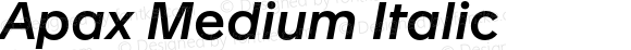 Apax Medium Italic Version 2.002