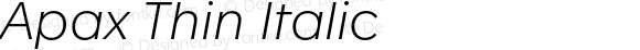 Apax Thin Italic Version 2.002