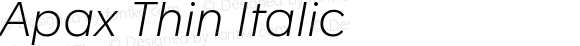 Apax Thin Italic