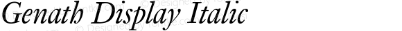 Genath Display Regular Italic