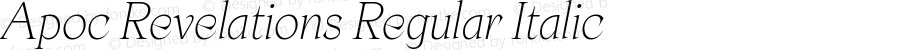 Apoc Revelations Regular Italic