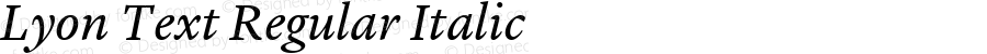 Lyon Text Regular Italic