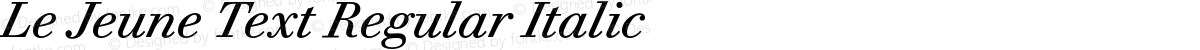 Le Jeune Text Regular Italic