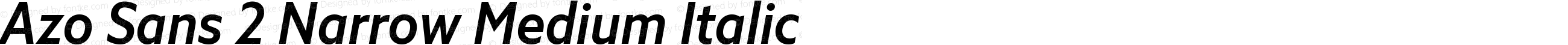 Azo Sans 2 Narrow Medium Italic