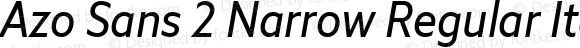 Azo Sans 2 Narrow Regular Italic