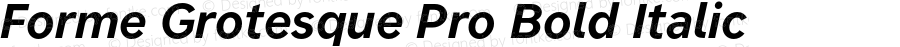 Forme Grotesque Pro Bold Italic