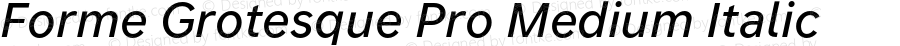 Forme Grotesque Pro Medium Italic