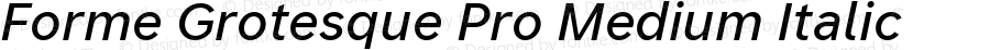 Forme Grotesque Pro Medium Italic