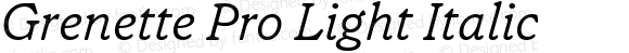 Grenette Pro Light Italic