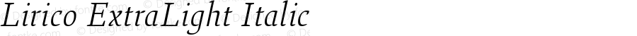 Lirico ExtraLight Italic