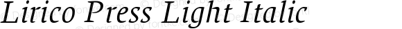 Lirico Press Light Italic