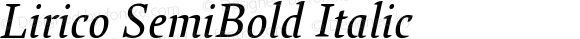 Lirico SemiBold Italic