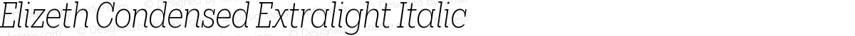 Elizeth Condensed Extralight Italic