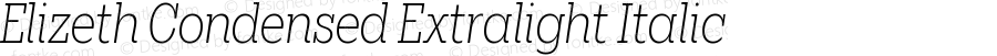 Elizeth Condensed  Extralight Italic