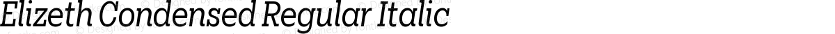 Elizeth Condensed Regular Italic