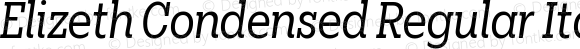 Elizeth Condensed Regular Italic