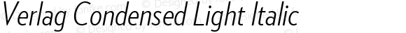 Verlag Condensed Light Italic