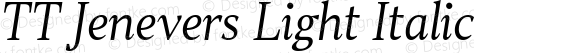 TT Jenevers Light Italic