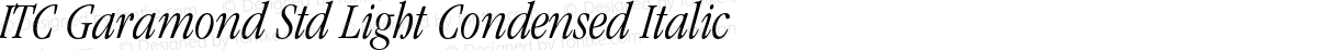 ITC Garamond Std Light Condensed Italic